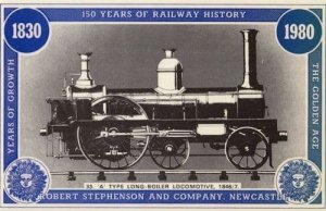 Robert Stephenson Newcastle Railway Victorian Type A Long Boiler Train Postcard