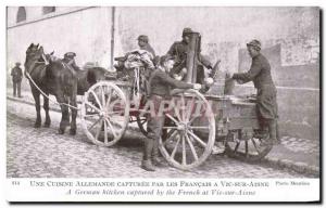 Old Postcard A Kitchen German captured by the French Army In Vic Sur Aisne