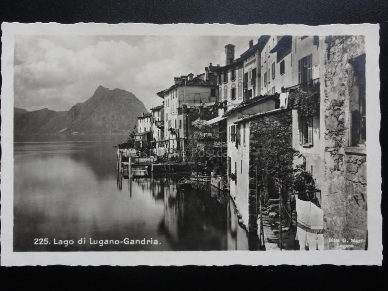 Switzerland: LAGO DI LUGANO-GANDRIA - Old Real Photograph Postcard