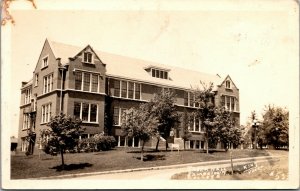 Vtg 1920s Jamestown College Taber Hall North Dakota ND RPPC Real Photo Postcard