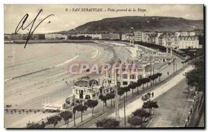 Postcard Old San Sebastian Playa Vista general of the