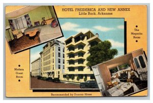 Vintage 1943 Postcard Hotel Freiderica & New Annex Little Rock Arkansas