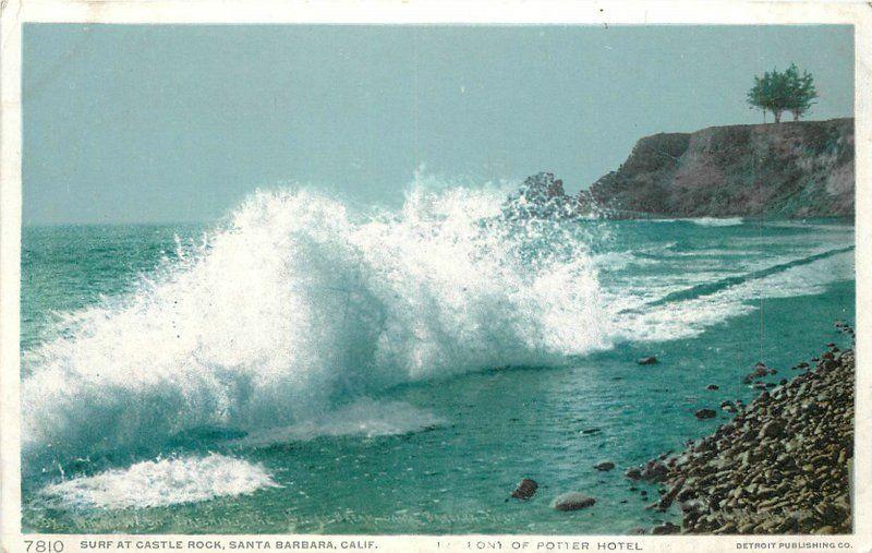 Castle Rock Surf C1910 SANTA BARBARA CALIFORNIA Phostint Detroit Publishing 4918