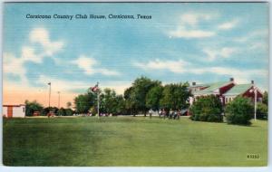 CORSICANA, Texas  TX   Golf CORSICANA COUNTRY CLUB HOUSE c1940s Linen  Postcard