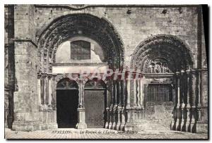 Old Postcard Avallon The Portal of the Church Siant Lazarus