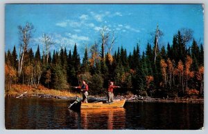 Fishermen Fishing From Their Motorboat, Midland Ontario, Vintage 1960 Postcard