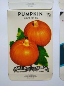 Halloween Gourds Pumpkins Seed Packs EMPTY Vintage Lot Of 4 Gourds Sugar Green