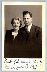 RPPC Named Young Couple   Real Photo  Postcard