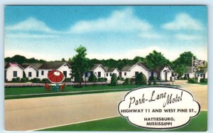 HATTIESBURG, Mississippi MS ~ Roadside PARK LANE MOTEL c1940s K.D Shows Postcard