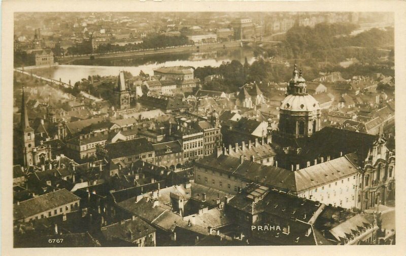 Czech R. Prague panorama photo postcard