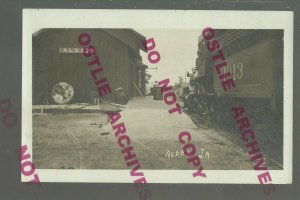 Alden IA RPPC 1910 DEPOT TRAIN STATION nr Hampton Iowa Falls Dows Ackley Eldora