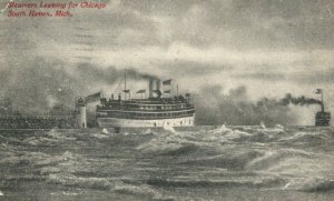 C.1910 Steamers Leaving for Chicago, South Haven, Mich. Postcard P174