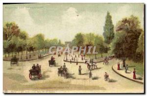 Old Postcard Fancy transparent map Paris Avenue Bois de Boulogne