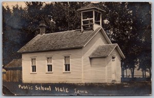 Postcard RPPC 1910 Hale Iowa Public School Jones County to Wyoming Aurrell Wolfe