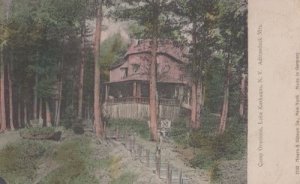 Camp Overlook Lake Kushaqua Adirondack Mountains New York Old Postcard