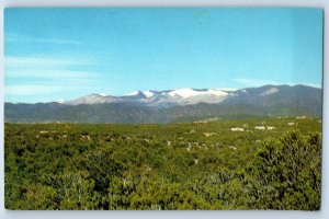 c1960 Santa Fe New Mexico Postcard Sangre De Cristo Mountains Hyde Park Ski Area