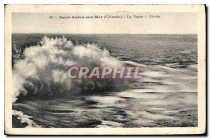 Postcard Old Saint Aubin sur Mer Calvados Wave Study