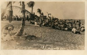 HOLLYWOOD BEACH FL VINTAGE REAL PHOTO POSTCARD RPPC