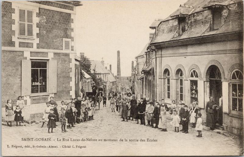 Saint-Gobain France School Children Lucas-de-Nathou Street Postcard E53