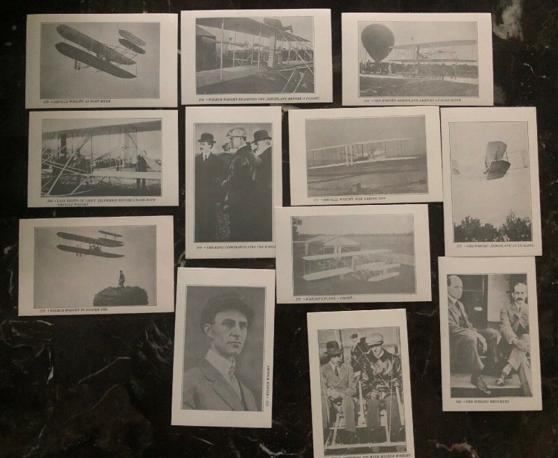 Scarce 12 Originals Mint Wright Bros Early Aviation BiPlane RPPC Postcard Lot