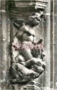 'Modern Postcard L''Isle Adam Sculpture of Ancient Church Portal'