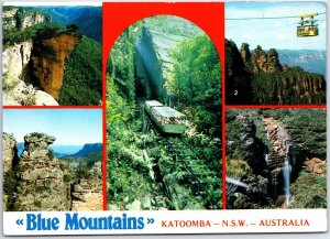 VINTAGE CONTINENTAL SIZE POSTCARD THE BLUE MOUNTAINS OF KATOOMBA NSW AUSTRALIA