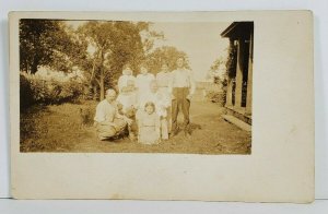 Lewistown Pa RPPC Family Picture 8n the Yard c1910 Real Photo Postcard 019