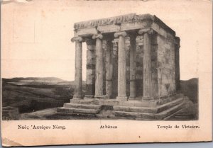 Greece Athens Temple de Victoire Vintage Postcard C117