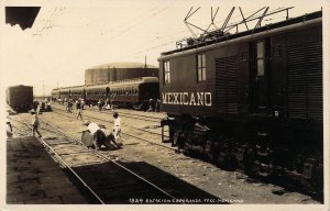 Early Mexico, Real Photo, Esperanza Depot, Mexicano Ry,Passengers,Old Postcard