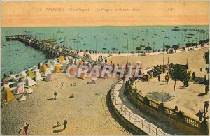 'Old Postcard Arcachon Cote d''Argent The Beach and Great Jetee'