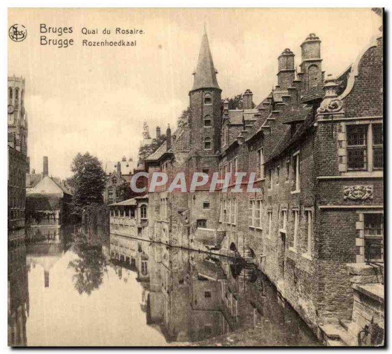 Old Postcard Bruges Quai du Rosaire