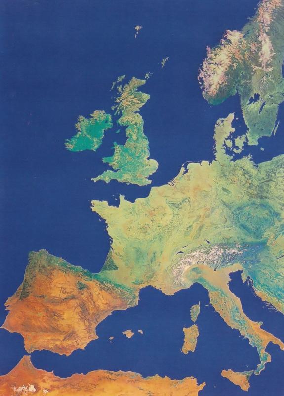 Europe Map From Space London Planetarium Astronomy London 1970s Postcard