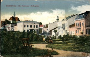 Brzezany Ukraine Berezhany Railway Station Depot Polish Publ Vintage Postcard
