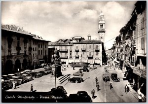 Casale Monferrato Piazza Mazzini Italy Monument Square Real Photo RPPC Postcard