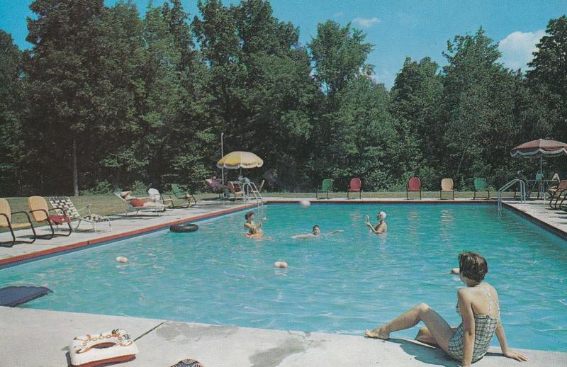 Round Top House Greene County New York Swimming Pool Hotel Postcard