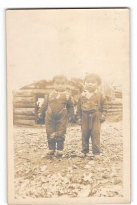 Copper River, Alaska RPPC Native American Indian Boys Eskimos 1907 Photo Valdez