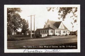 ON Little Zoo Gas Station SIMCOE ONTARIO Real Photo RPPC Carte Postale Postcard