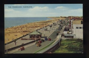 TQ3519 - Lancs - Promenade, Beach and Gardens of Cleveleys c1950s - postcard 