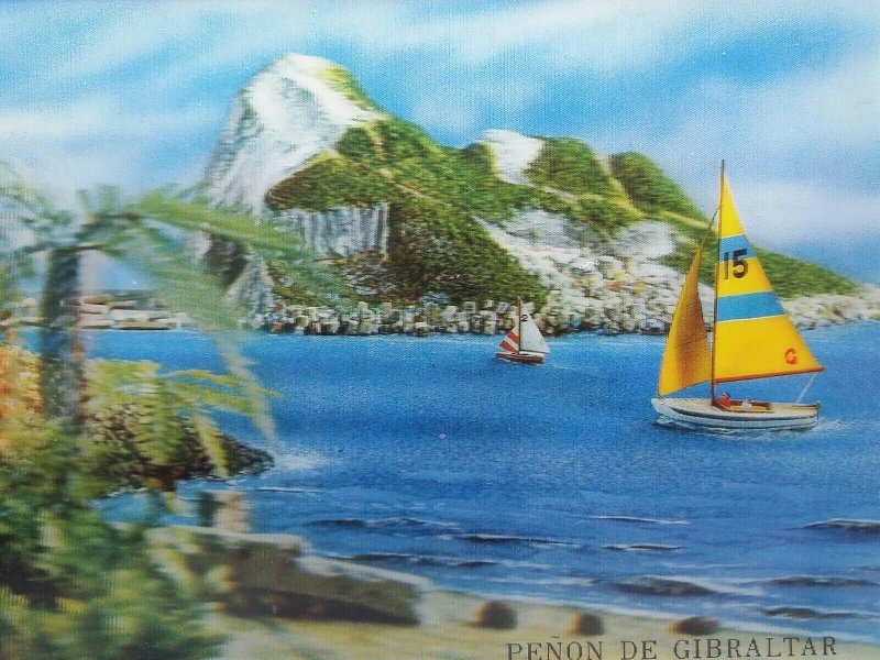 Peno de Gibralta 3D Lenticular Vintage Postcard Rock of Gibraltar 1970s