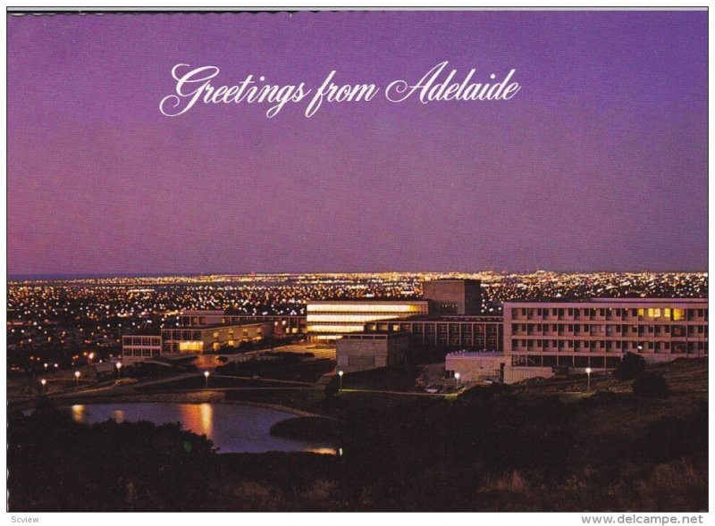 Night Lights from Flinders University, behind Tapleys Hill, Adelaide, South A...