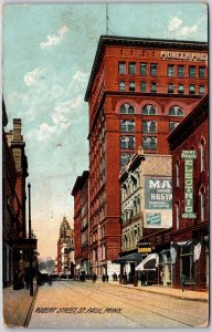 1908 Robert Street Saint Paul Minnesota MN Downtown Mainroad Posted Postcard