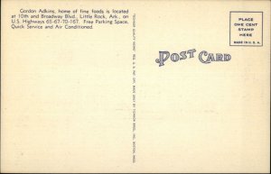 Roadside Linen - Gordon Adkins Restaurant & Car Little Rock AR Postcard