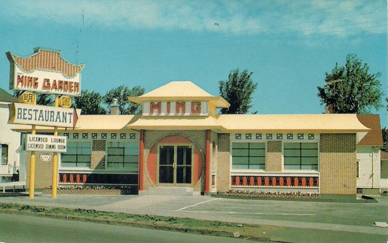 CANADA Moncton NB, Ming Garden CHINESE RESTAURANT, Roadside, Archtiecture 1960's