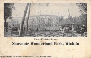 c.'06, Figure 8 Roller Coaster, Wonderland Amuse. Park, Wichita, KS,Old Postcard