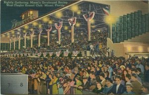 c1950s Greyhound Dog Track Grandstand West Flagler Kennel Club, Miami • Postcard