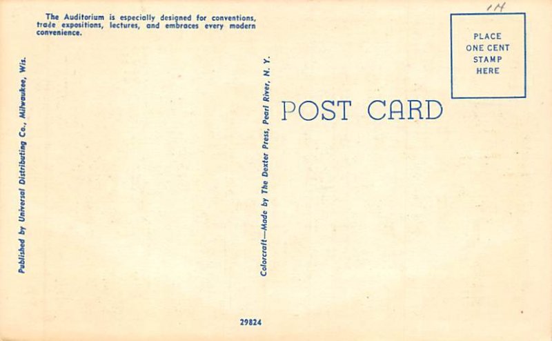 The Auditorium Night View - Milwaukee, Wisconsin WI