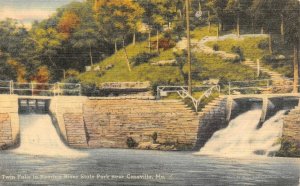 CASSVILLE, Missouri MO   TWIN FALLS~Roaring River State Park 1951 Linen Postcard