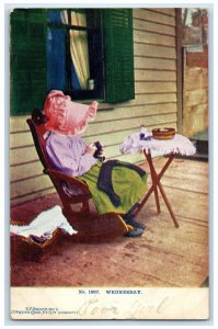 1907 Woman Sewing Rocking Chair Wednesday Central Valley New York NY Postcard