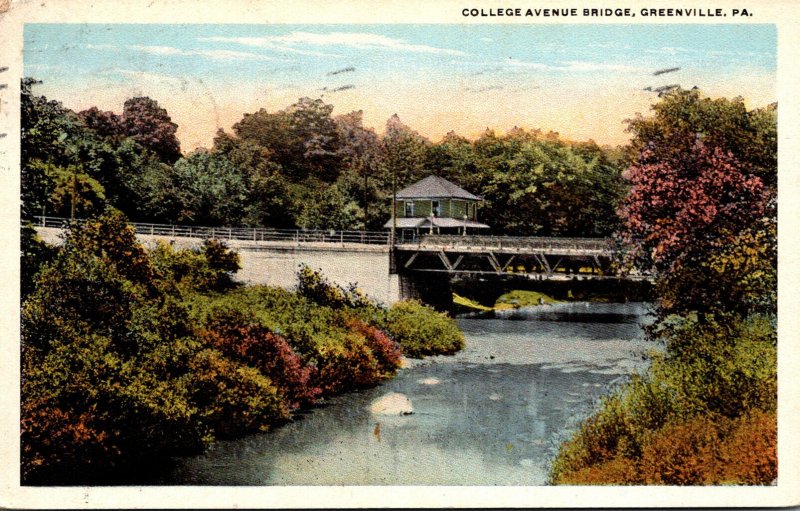 Pennsylvania Greenville College Avenue Bridge 1920