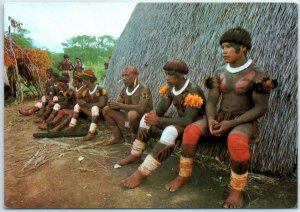 M-11638 Waura Indians At Rest After A Kwarup Estado De Mato Grosso Brasil